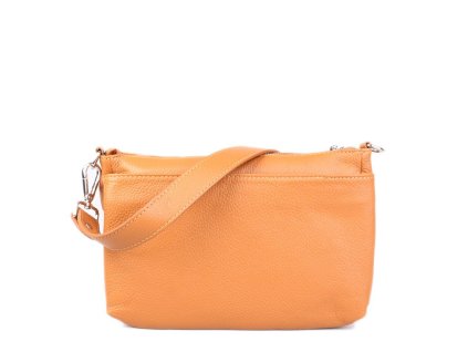 Kvalitní crossbody kožené kabelky  z Itálie camel Menzola