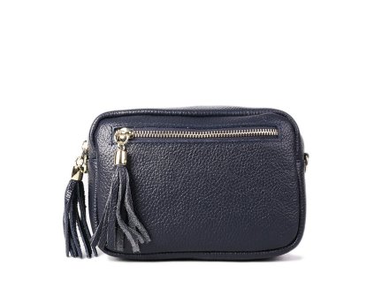 Modré dámské malé crossbody kožené kabelky Kleopatria