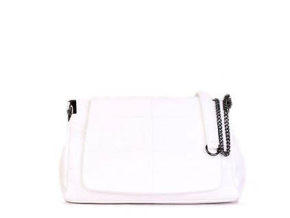 Bíle dámské kožené kabelky crossbody Leana