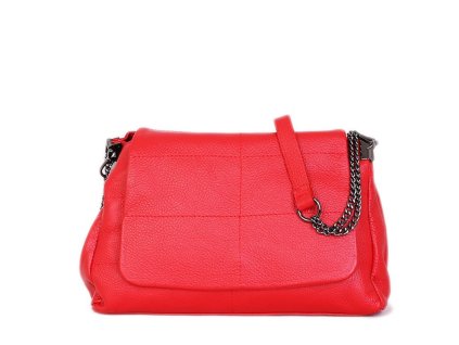 Dámské červené kožené kabelky crossbody Leana