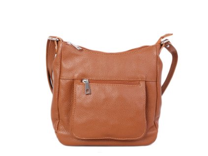 Hnědé dámské kožené kabelky crossbody Zolanda