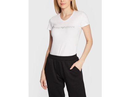 Dámské značkové tričko bílé Emporio Armani 8163321-2F227 (Velikost XS)