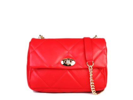 ITALSKÉ Dámské červené kožené kabelky crossbody Luveta