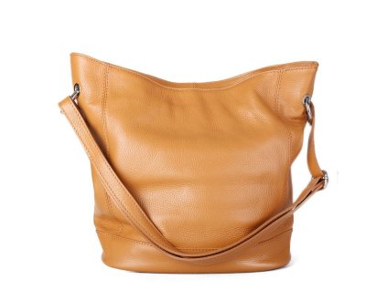 ITALSKÉ Dámské kožené kabelky z Itálie levné velké Morena 30836 camel