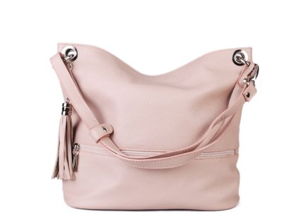 ITALSKÉ Italské jemně růžové kožené kabelky crossbody levně Freme