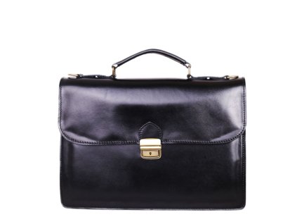 ITALSKÉ Luxusní pánské kožené tašky na rameno Sebastian černé