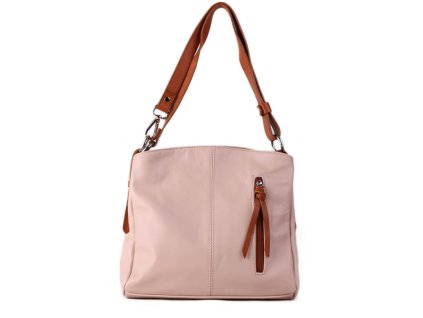 ITALSKÉ Italské kožené kabelky růžové s camel Astrid