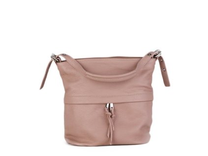 ITALSKÉ Kožené crossbody kabelky jemně růžová Angola