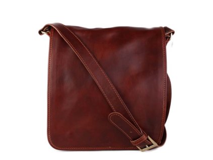 ITALSKÉ Klasické pánské kožené tašky crossbody Vera Pelle hnědé Chulio
