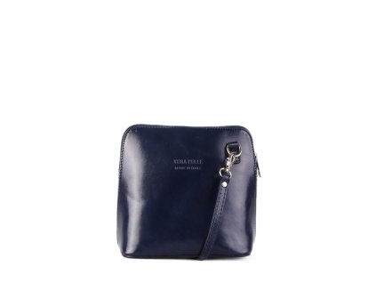 ITALSKÉ Kožená kabelka crossbody Italská modrá Milana