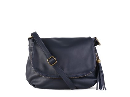 ITALSKÉ Kožená crossbody kabelka Italská modrá Angela