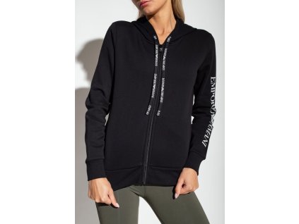 Dámská mikina na zip černá Emporio Armani 8164635 2F265 (Velikost L)