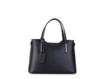 Kožená kabelka Carina střední černá