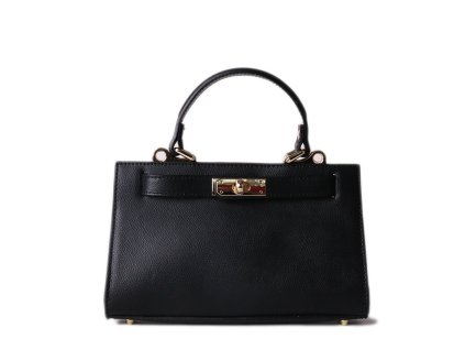 Černé dámske malé kožené kabelky Birkinas