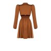 Dámské saténové krátké šaty hnědé Rinascimento CFC80111174003 (Velikost L)