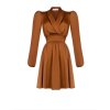 Dámské saténové krátké šaty hnědé Rinascimento CFC80111174003 (Velikost L)