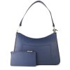 Dámské modré kožené kabelky na rameno Pradaslava