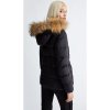 Dámská péřová bunda pravá  kožešina černá Liu Jo unda s pravou kožušinou Liu Jo MF3062 (Velikost 40)
