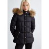 Dámská péřová bunda pravá  kožešina černá Liu Jo unda s pravou kožušinou Liu Jo MF3062 (Velikost 40)
