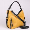 Italské dámské kožené kabelky na rameno Mirabela žlutá s černou