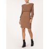 Dámské úpletové stylové šaty hnědé Rinascimento CFC80107173003 (Velikost M)