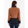 Dámský stylový kabát na zip hnědo-černý Rinascimento CFC80107005003 (Velikost L)