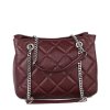 Dámské velké italské kožené prošívané bordo kabelky Madde