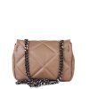 Dámská kožená prošívaná kabelka v taupe barvě Tanika