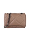 Dámská kožená prošívaná kabelka v taupe barvě Tanika