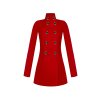Dámský krátký kabát na knoflíky červený Rinascimento CFC80107148003 (Velikost L)