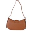 Dámské hnědé kožené kabelky na rameno Spelle