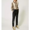Dámské luxusní kalhoty hadí vzor Twinset 232TT2231 černé (Velikost 40)