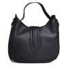 ITALSKÉ Dámská oválná kožená kabelka na rameno Aradia černá