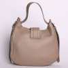 ITALSKÉ Dámská oválná kožená kabelka na rameno Aradia taupe