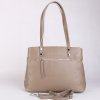 ITALSKÉ Taupe dámské kožené kabelky 3 komory Seneti
