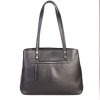 ITALSKÉ Černé dámské kožené kabelky s 3 komorami Seneti