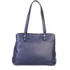 ITALSKÉ Dámské modré kožené kabelky s 3 komorami Seneti