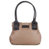 ITALSKÉ Dámské kožené kabelky na rameno Victoria taupe