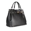 ITALSKÉ Černé kožené kabelky do ruky Birkinas