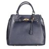 ITALSKÉ Italské modré kožené kabelky do ruky Birkinas
