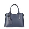ITALSKÉ Kožené kabelky Vera Pelle Carina střední silně modré