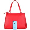 ITALSKÉ Dámské kožené kabelky červené Simona