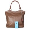 ITALSKÉ Kožená kabelka přes rameno Italská taupe s hědou  Damiana