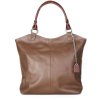ITALSKÉ Kožená kabelka přes rameno Italská taupe s hědou  Damiana