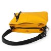 ITALSKÉ Dámská kožená kabelka Astrid žlutá s černou