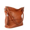 ITALSKÉ Luxusní dámské kožené kabelky Freme camel