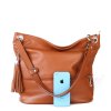 ITALSKÉ Luxusní dámské kožené kabelky Freme camel