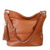 ITALSKÉ Luxusní dámské kožené kabelky Freme camel