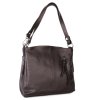 ITALSKÉ Čokoládová dámská kožená kabelka Astrid