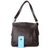 ITALSKÉ Čokoládová dámská kožená kabelka Astrid